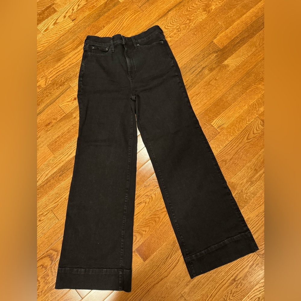 J. Crew Black Wide-Leg Jeans